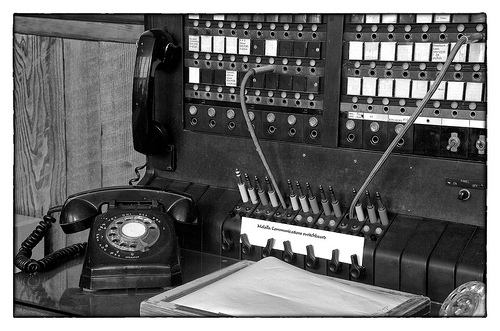 Old-fashioned telephone exchange