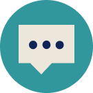 A speech bubble icon, representing self-service chat.