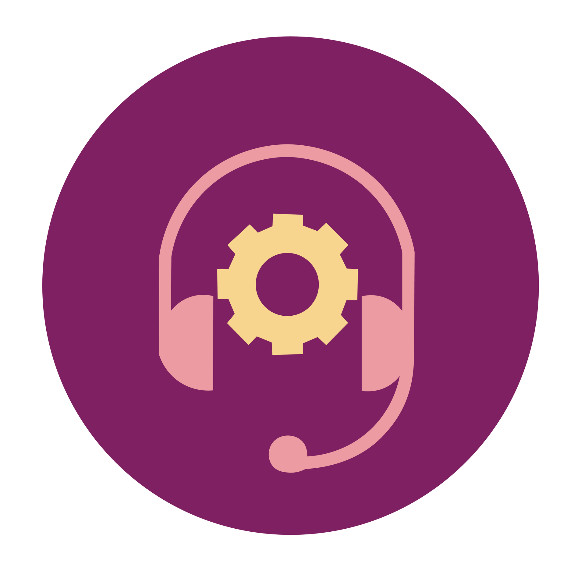 headset with gear icon