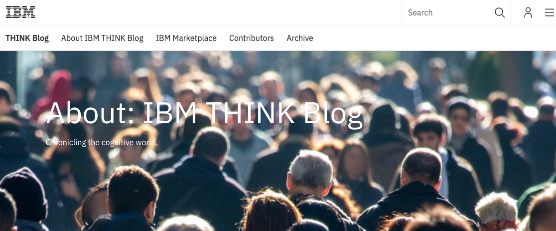 Screenshot of the IBM THINK Blog
