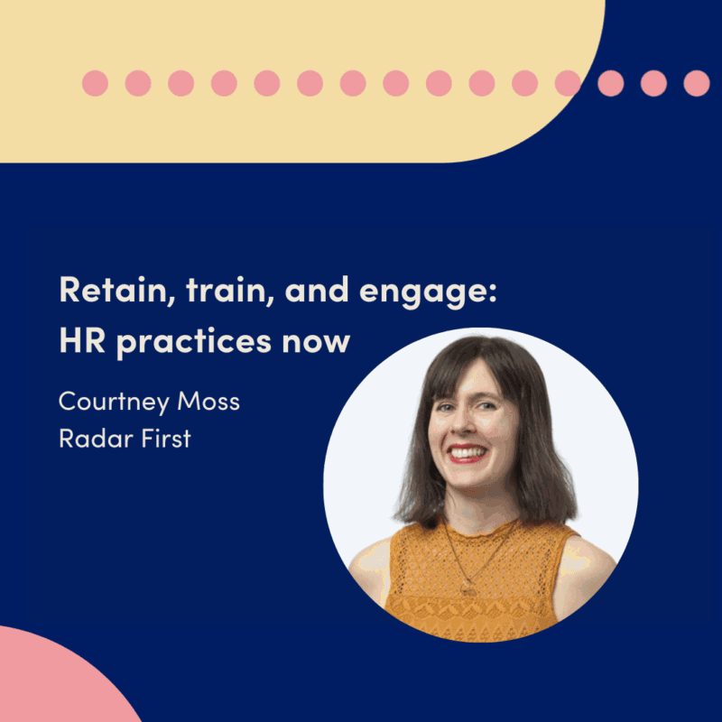 Title card with text: Retain, train, and engage