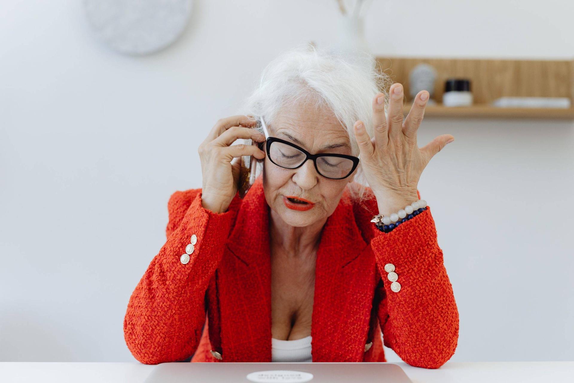 Frustrated woman on the phone