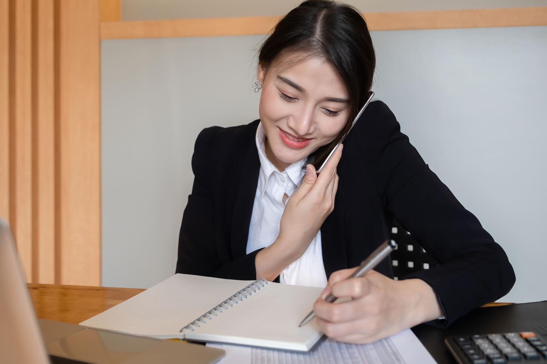 Business woman on the phone