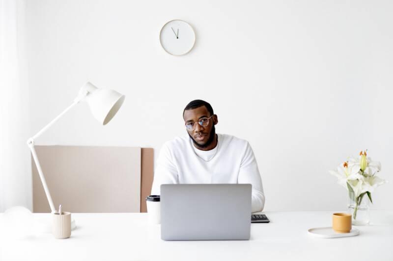 Man working on his laptop