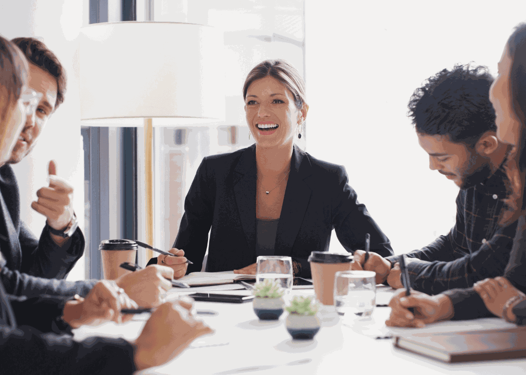 Business team enjoying a group meeting